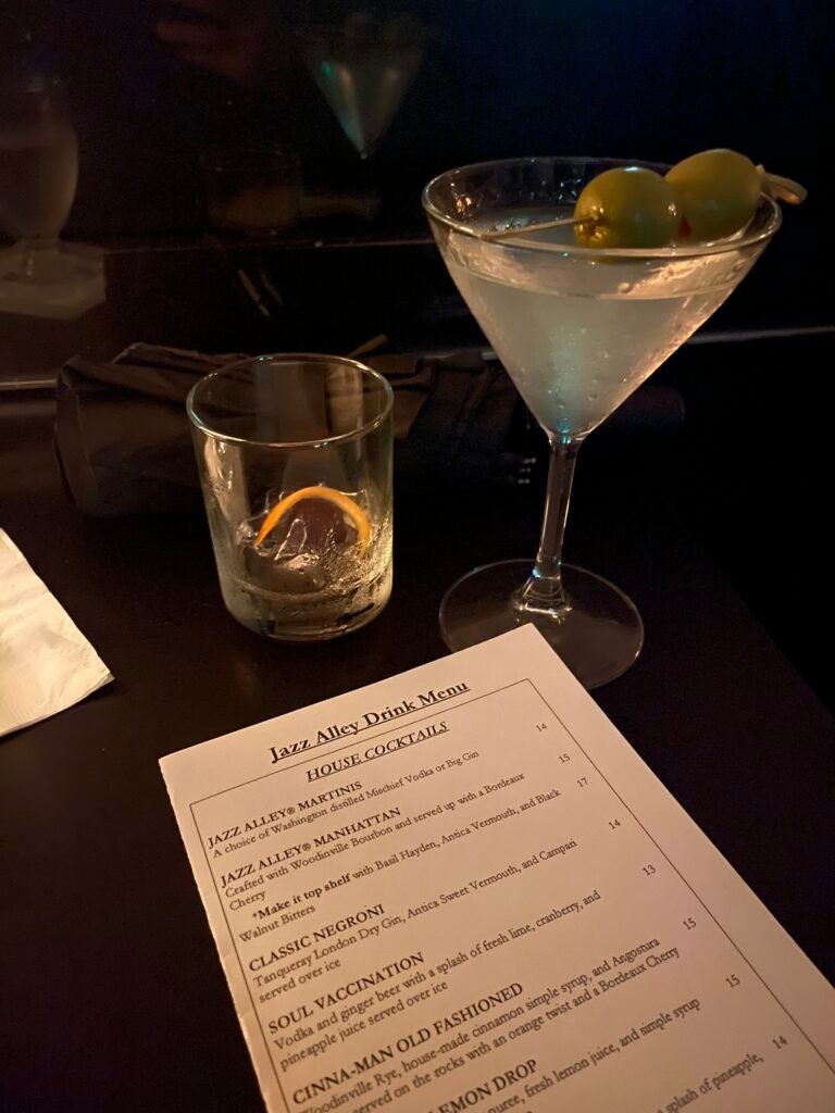 Jazz Alley Drink Menu