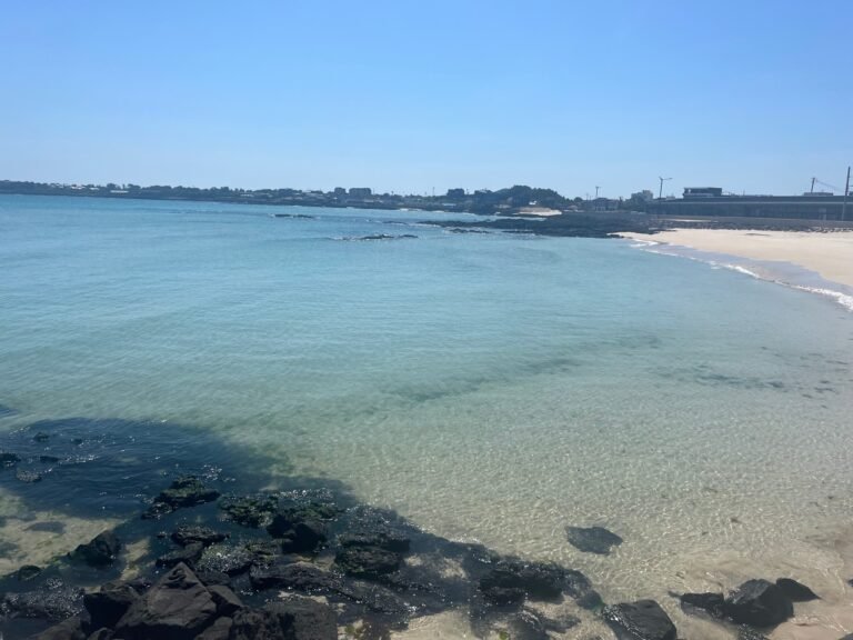 Clear blue water along the Sehwa and Pyeongdae coast in East Jeju