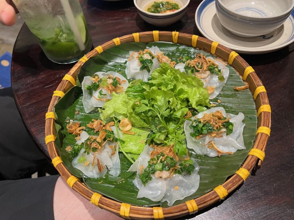 White Rose dumplings served at a restaurant in Hoi An