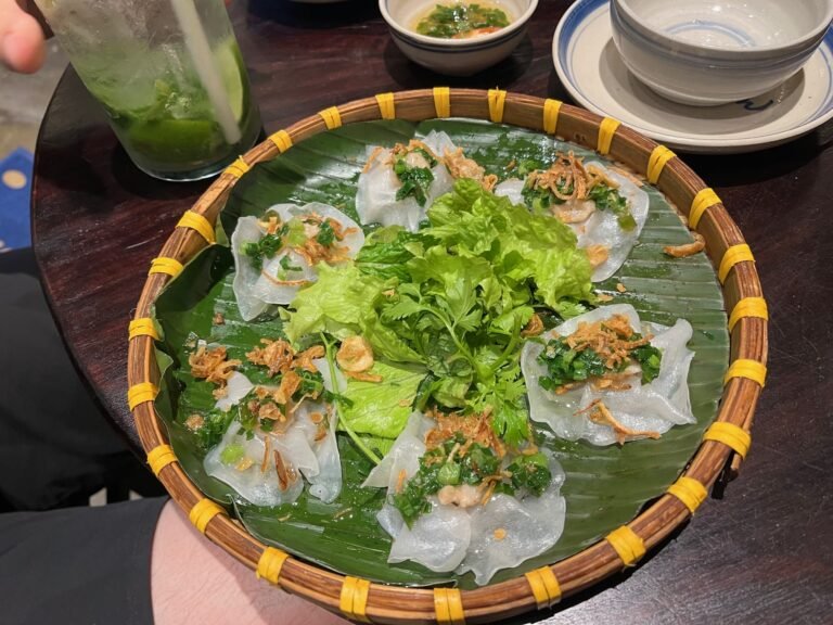 White Rose dumplings served at a restaurant in Hoi An